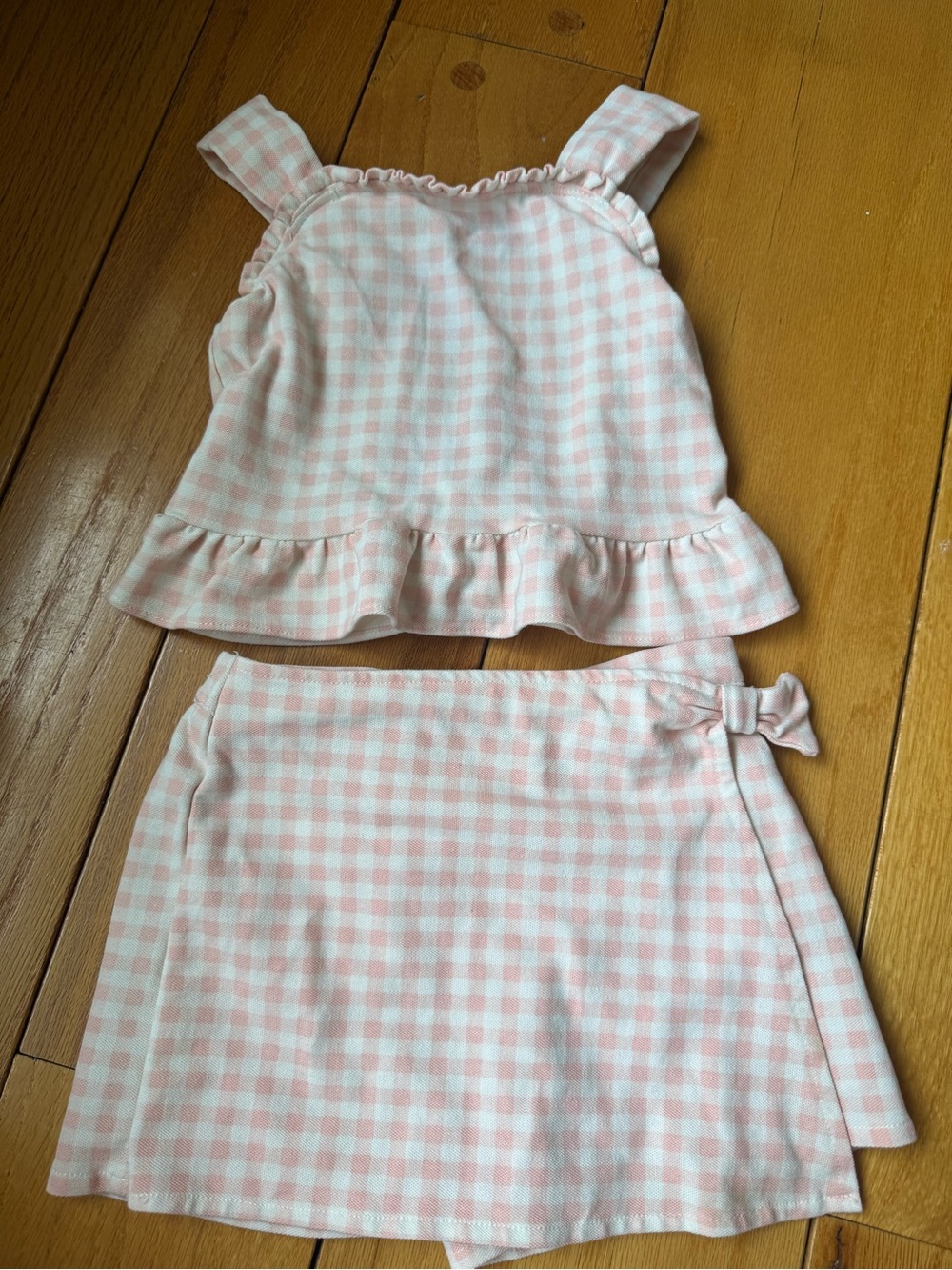 Draper James Pink and White Gingham Two-Piece Set